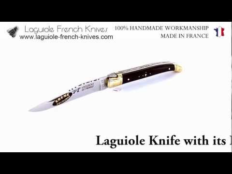Laguiole Knife with its Natural Cameroun Ebony Wood Handle