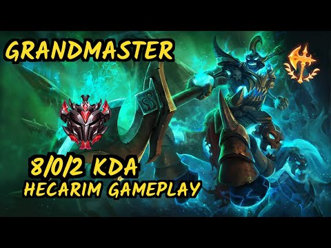 Part (HECARIM) vs DARIUS - 8/0/2 KDA TOP GAMEPLAY - KR Ranked GRANDMASTER v9.6