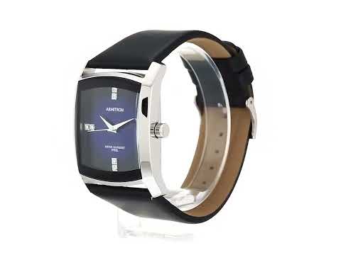watch for men's Swarovski Crystal Accented Leather Strap Dress | best quality collection of watches