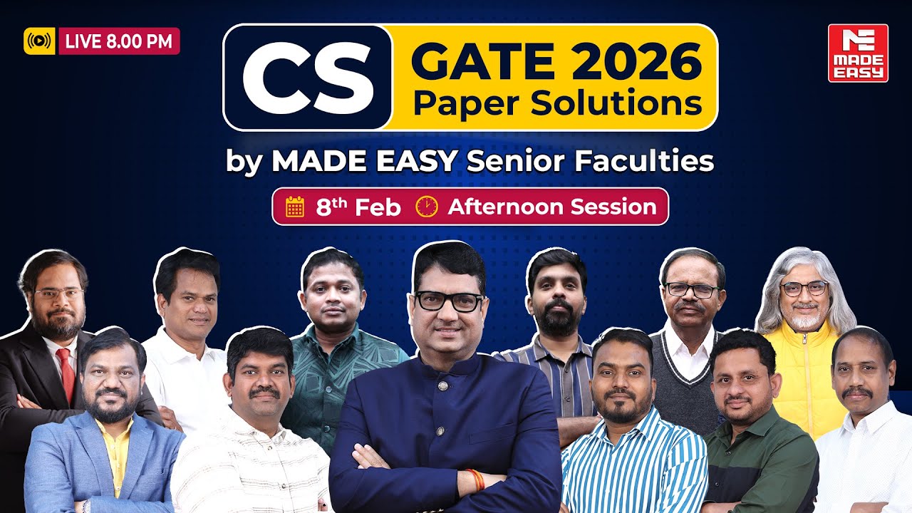 GATE 2026 Computer Science Paper Solution LIVE | CS Question Paper Explained by MADE EASY