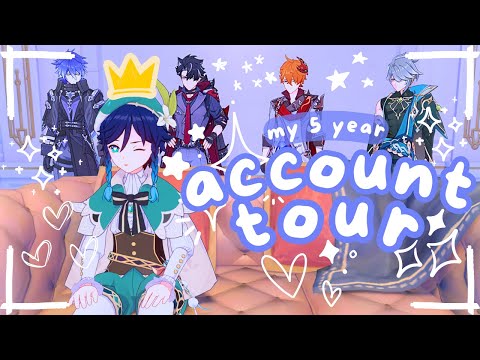 5 year genshin account tour (i'm so back!!) ✧.* | boy toy showcase, chatty & chill ❥ | cozy gameplay