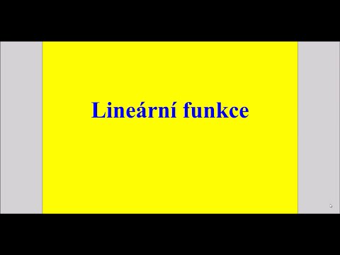 Lineární funkce