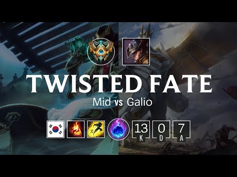 Twisted Fate Mid vs Galio - KR Challenger Patch 8.19