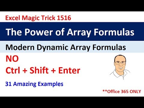 Comprehensive Excel Dynamic Array Formula Lesson The Power of Array Formulas EMT 1516