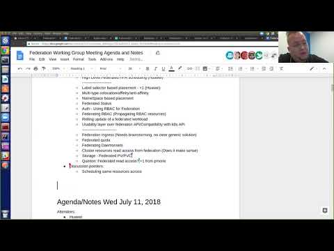 Kubernetes Federation WG sync 20180716