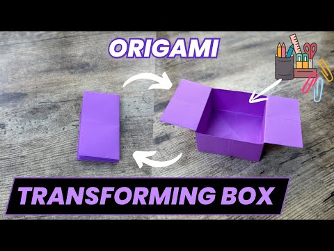 ORIGAMI TRANSFORMING BOX EASY TUTORIAL | DIY PAPER BOX FOR SMALL ITEMS | ORIGAMI FOLDING BOX CRAFT