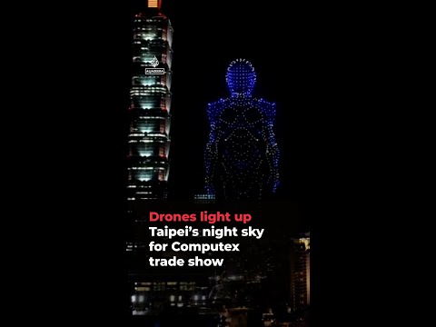 Drones light up Taipei’s night sky for Computex trade show | #ajshorts
