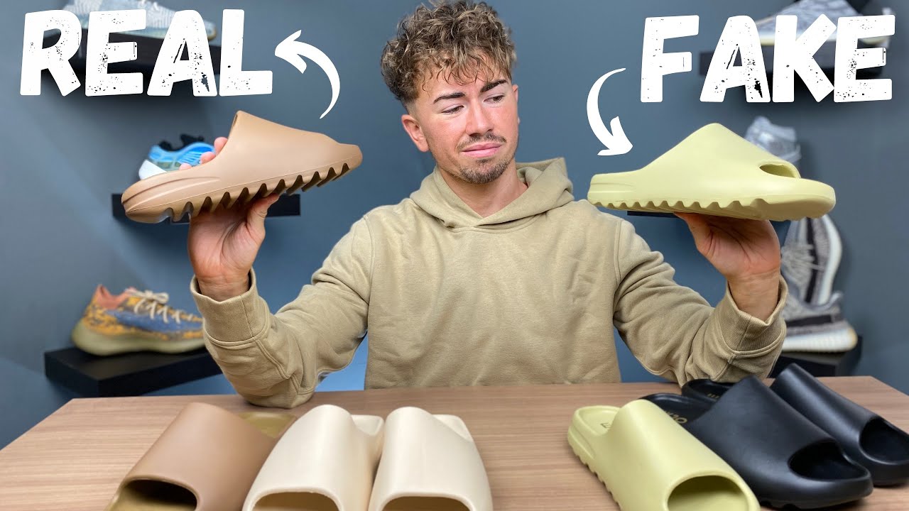 BEWARE OF THE YEEZY SLIDE FAKES! REAL VS FAKE YEEZY SLIDE COMPARISON