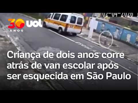 Criança de 2 anos corre atrás de van após ser esquecida na frente de creche em SP