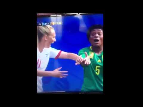 Cameroon DISGRACE UNSPORTSMANLIKE MOMENTS vs ENGLAND WOMEN WORLD CUP | SPITTING, PUSHING