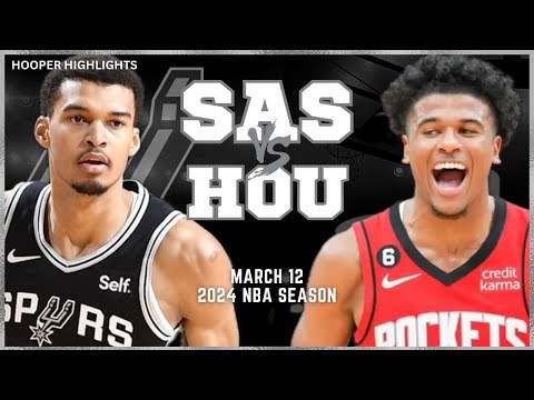 San Antonio Spurs vs Houston Rockets Full Game Highlights | Mar 12 | 2024 NBA Season