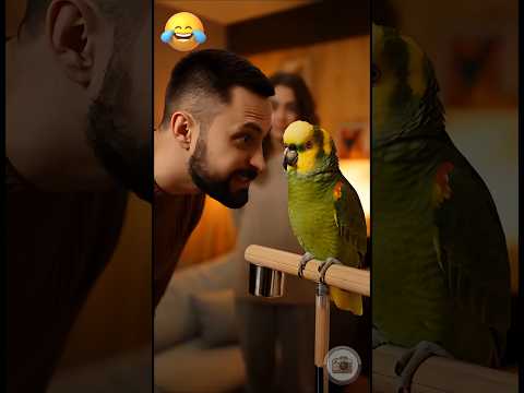 Попугай встал в позу и ответил как герой 💪🦜 #funny #parrot #shorts