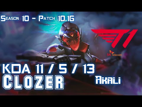 T1 Clozer AKALI vs SYLAS Mid - Patch 10.16 KR Ranked
