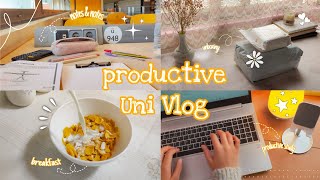 A day in my life as a Uni student in Madrid🌼🍢 productive study VLOG 🧸 unboxing and more🍂🍔