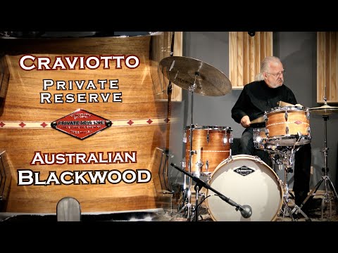 Craviotto Blackwood Private Reserve solid shell drum set #1 of 2. Video. 12/14/18/5.5x14 image 11