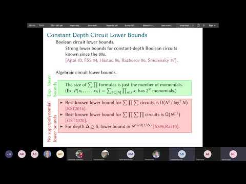 Superpolynomial lower bounds against low-depth algebraic circuits - Nutan Limaye