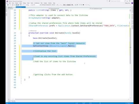 Xamarin Android - App Walkthrough ToDo List App Part 1