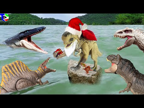 T-REX Vs D-REX Vs SPINOSAURUS Vs MOSASAURUS  🦖  Dinosaur Toy Movie | Jurassic World