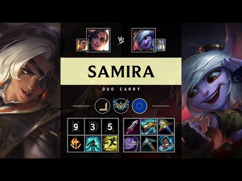 Samira ADC vs Tristana: Triple Kill, Unstoppable - EUW Challenger Patch 25.S1.2