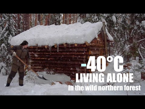 ÜBERLEBEN SIE DEN WINTER IN EINER KLEINEN GEMÜTLICHEN BLOCKHÜTTE. Dokumentarfilm.