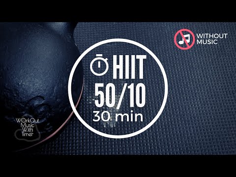 Interval Timer Without Music - HIIT 50 sec Work / 10 sec Rest | 73