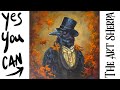 Victorian Gothic Fantasy Crow 🌟🎨 How to paint acrylics  Autumn Halloween