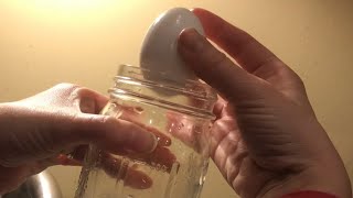 “peel” an egg the EASY way (shake in water) hard boiled