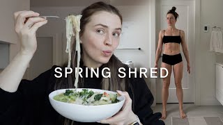 What I eat in a day during my spring shred 💪🏻 easy + delicious meals