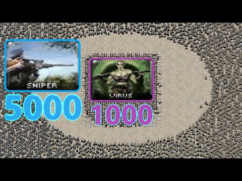 Virus surrounded by Snipers  🎮 1k vs 5k 🎮 Red Alert 2