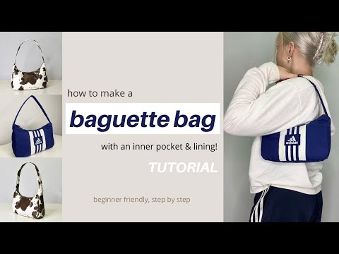 DIY baguette mini bag/purse TUTORIAL! (with lining AND pocket!)