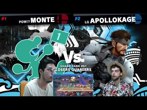Shark Tank #61 Losers Quarter Final LG ApolloKage (Snake) Vs  POW!  Monte (MR G&W)   SSBU Tournament