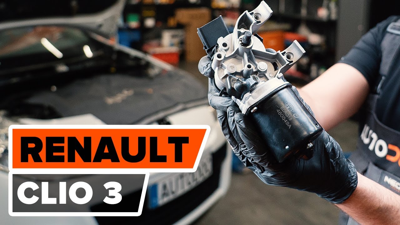 Kuinka vaihtaa tuulilasin pyyhkimen moottori eteen Renault Clio 3-autoon – vaihto-ohje