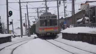 preview picture of video '【富山地方鉄道】17480形（元東急8590系）立山線 雪の岩峅寺駅発車'