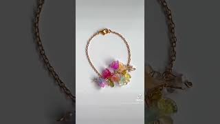 Making a rainbow flower bracelet #diy #handmade #jewellery #asmr