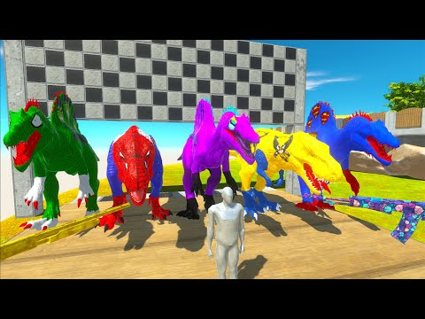 3 Spinosaurus vs 2 Trex Dc Marvel Vs Fps Avatar Championship - Animal Revolt Battle Simulator