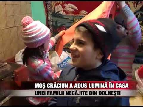 Moș Crãciun a adus luminã în casa unei familii necãjite din Dolheștii Mici