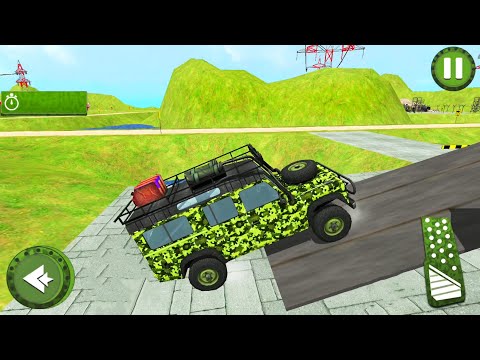 Army Truck Driving Simulator - Jeep SUV With Canisters On Roof - Android Gameplay