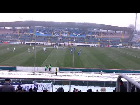 Brescia-Reggina 2-2 : L'ingresso in campo delle squadre con striscione Zambelli