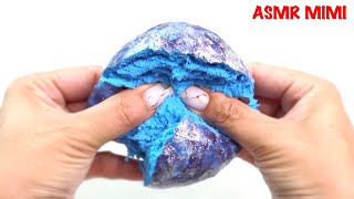 【ASMR】巨大なギャラクシー柄の粘土ボールでクレイクラッキング Galaxy Clay Cracking - No talking