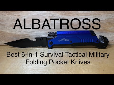 [51] ALBATROSS Best 6-in-1 Survival Tactical Military Folding Pocket Knives Review.