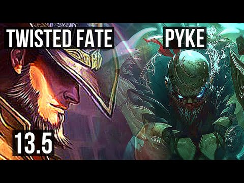 TWISTED FATE vs PYKE (MID) | 10/0/7, 2.1M mastery, 1500+ games, Legendary | KR Master | 13.5