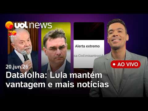 Datafolha: Lula tem 47% contra 43% de Flávio Bolsonaro; PF investiga alerta da Defesa Civil e mais
