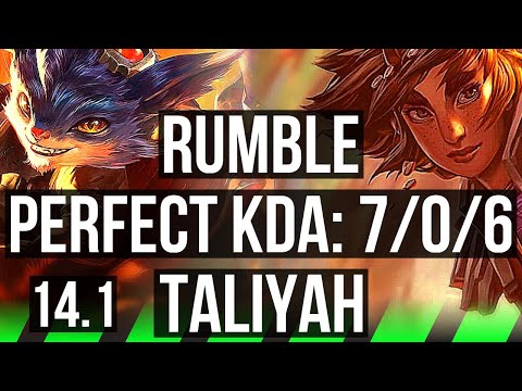 RUMBLE vs TALIYAH (JNG) | 7/0/6, 900+ games, Godlike | BR Master | 14.1