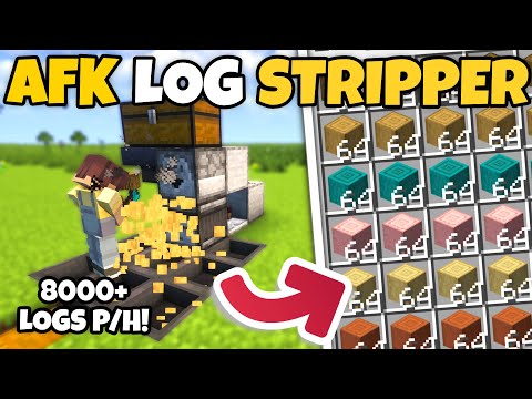 Minecraft Easiest AFK All Logs Stripped Farm (Tutorial 1.21)