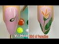 Bird of Paradise Nails Art For Beginner 💖Vẽ Hoa💅 New Nails Design 💝 New Nails