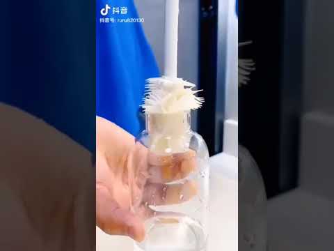 white Multifunctional Soft Silicone Bottle Brush Flexible