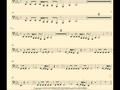 Fall Down - Miley Cyrus - Tuba - Sheet Music, Chords, and Vocals