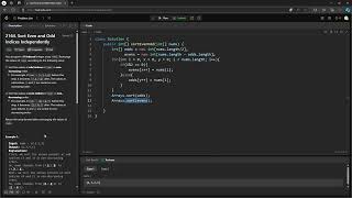 YouTube video '#LeetCode 2164 | Sort Even and Odd Indices Independently #Java'
