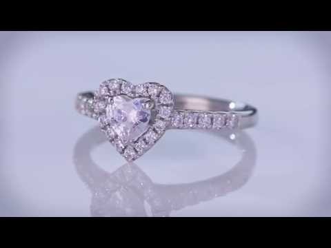 BIJOU - Heart Diamond Halo Engagement Ring (H-R5533-P)