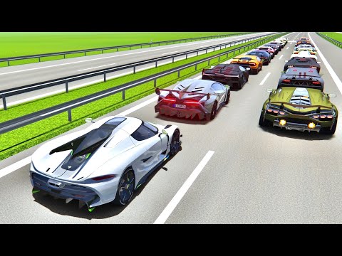 Koenigsegg Jesko Absolut vs Lamborghini Hypercars - Autobahn